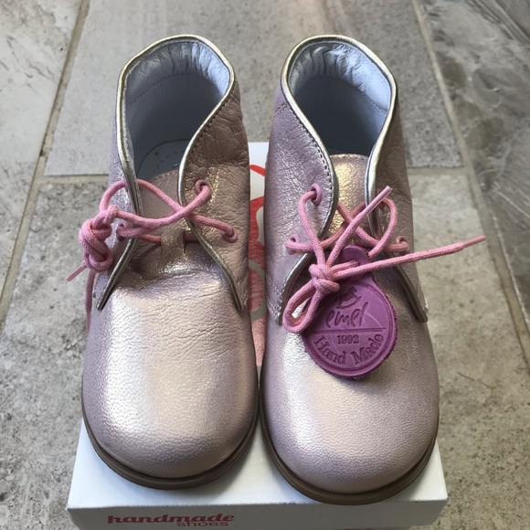 NWT Emel, metallic pink European toddler boots. Size 25 EU/ 8 US. - Picture 3 of 7